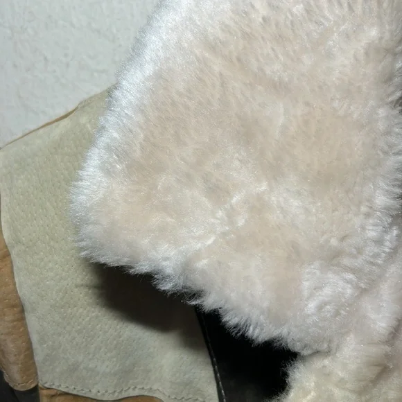 Vintage 90s Penny Lane Style Suede Patchwork Coat Size Medium - Picture 4 of 7